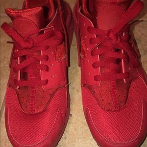 All red Huraches Never worn